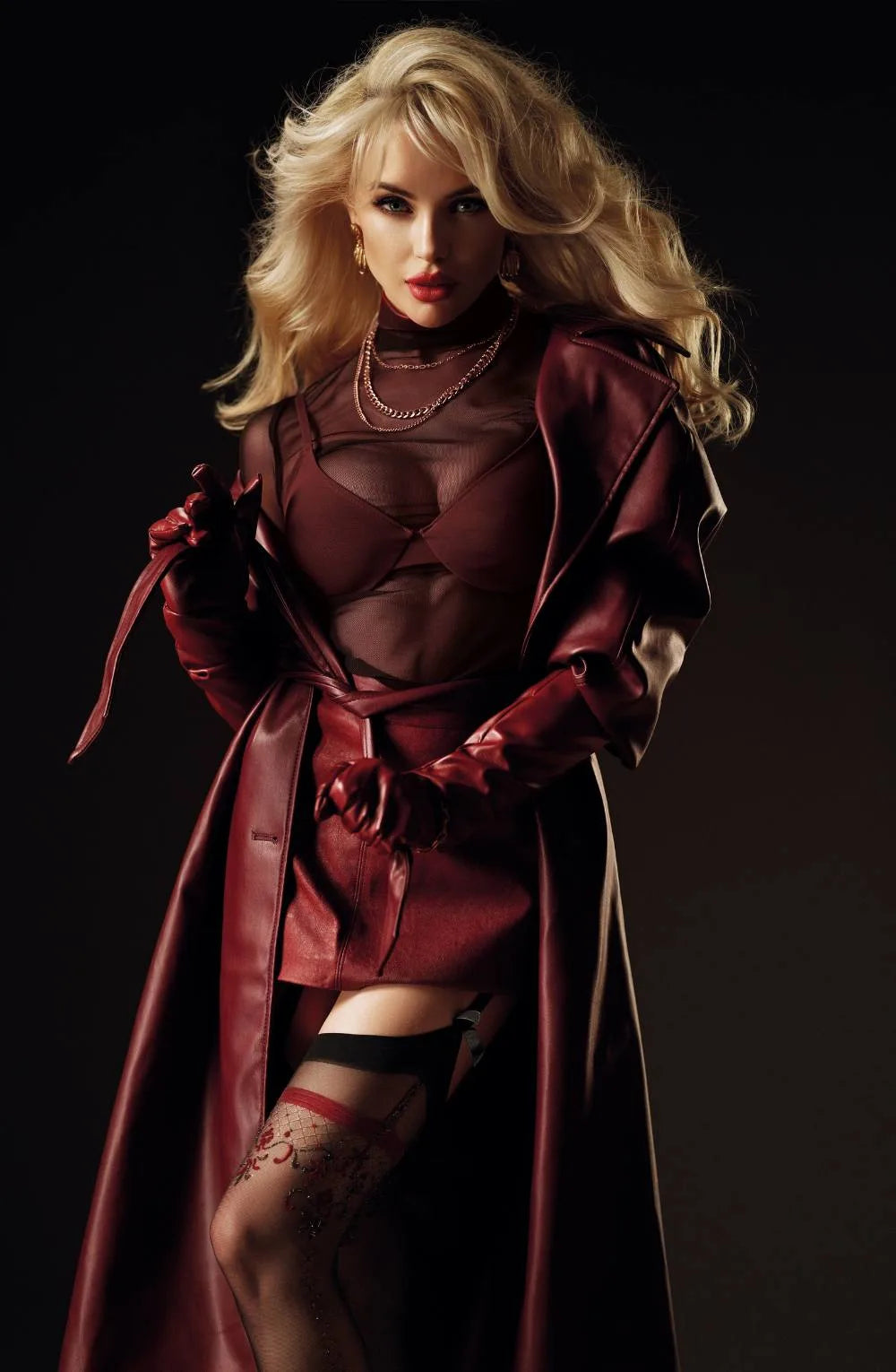 Red Passion Sheer Black Stockings