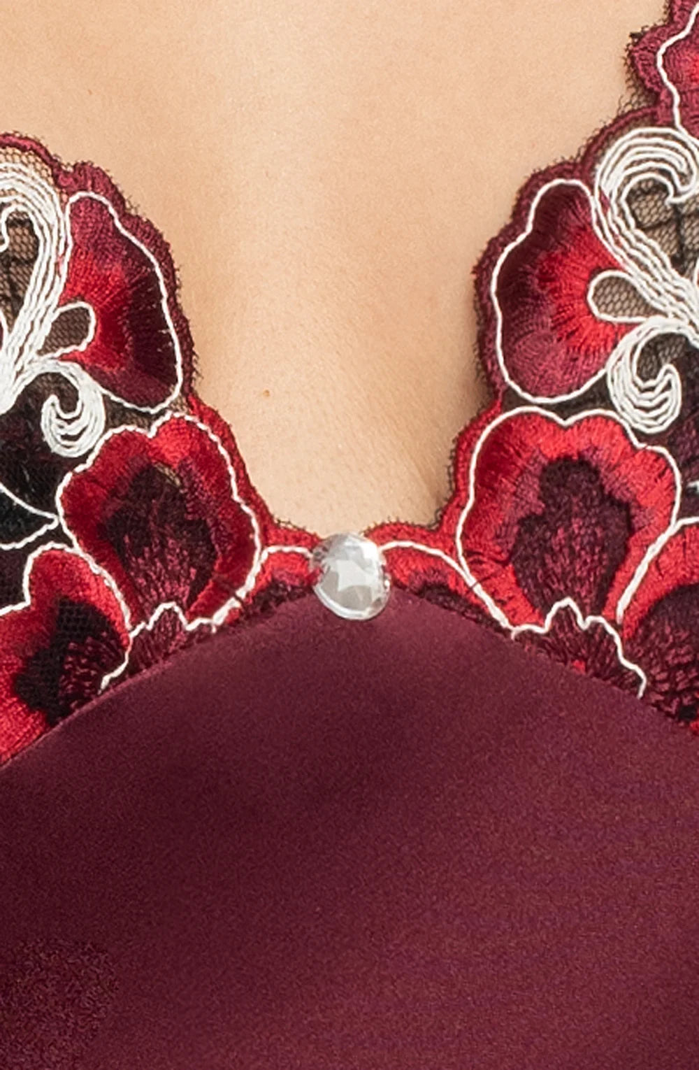 Elodie Plum Nightdress | Satin & Lace Sleepwear | Velure