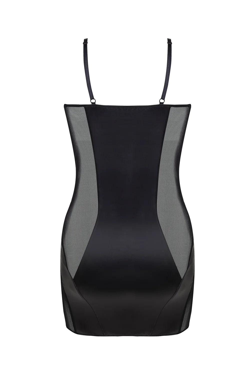 Black Wet-Look Transparent Mini Dress